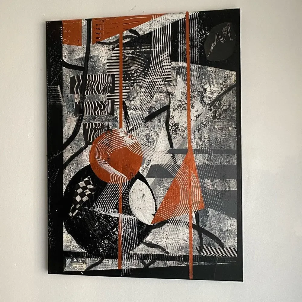 Original Abstract Painting Art On Canvas Signed By Artist
